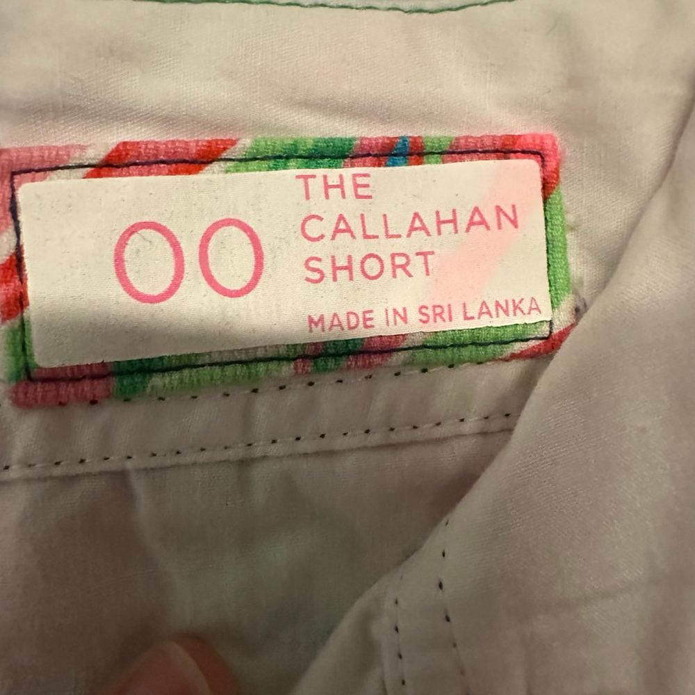 Women's Lilly Pulitzer Callahan Short size 00 Pink Navy floral print leaf - Picture 2 of 5